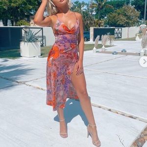 Urban Outfitters Lily Satin Wrap Dress NWT